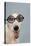 Greyhound Wearing Joke Magnified Glasses-null-Premier Image Canvas
