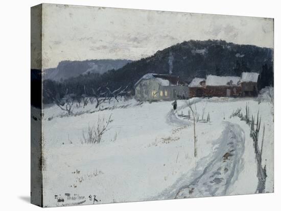 Grini, Upper Maja Farm, 1887 oil on board-Fritz Thaulow-Premier Image Canvas