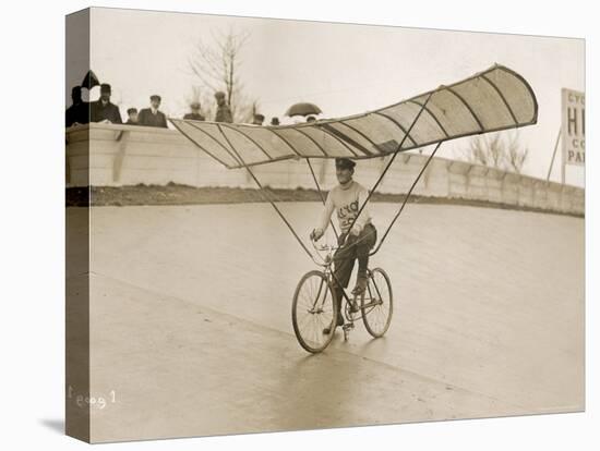 Grinning Cyclist Tries to Get His Glider Airborne at the Parc des Princes Stadium Paris-null-Premier Image Canvas