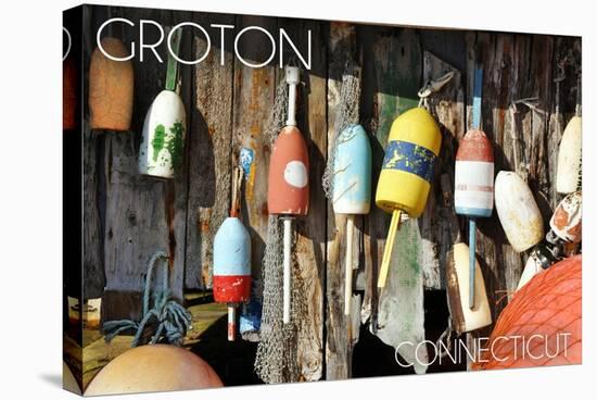 Groton, Connecticut - Buoys-Lantern Press-Stretched Canvas