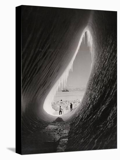 Grotto in an Iceberg, 1911 (B/W Photo)-Herbert Ponting-Premier Image Canvas