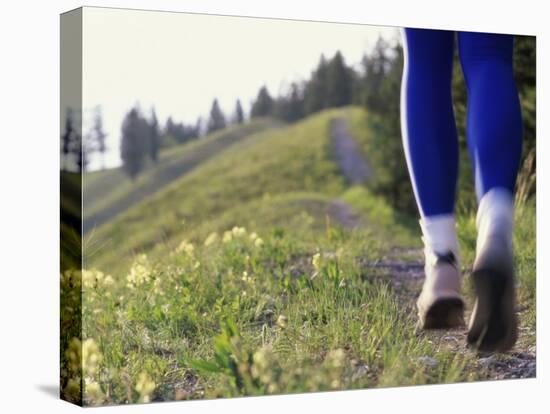 Ground Level View of Jogger on a Trail-null-Premier Image Canvas