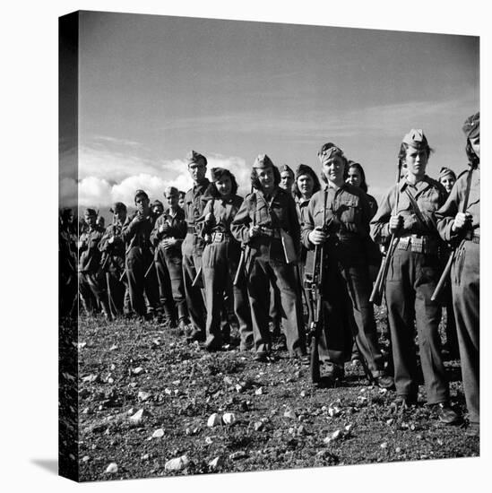 Group of Fairly Well Equipped Male and Female Resistance Fighters, Called the Andartes-Dmitri Kessel-Premier Image Canvas