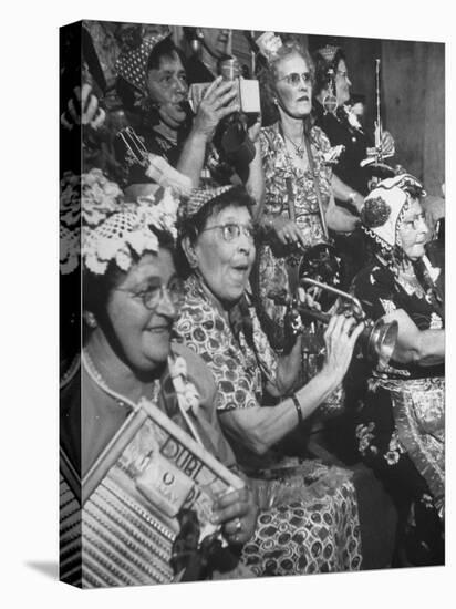 Group of Grandmotherly Residents Playing on Kitchenware Instruments for Friends-Lisa Larsen-Premier Image Canvas