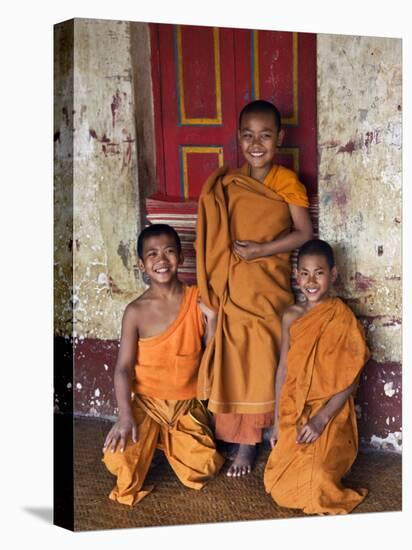 Group of Happy Young Novice Monks at Monastery in Ban-Lo, a Shan Village Outside Kengtung, Myanmar-Nigel Pavitt-Premier Image Canvas