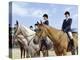 Group of Jockeys Sitting on Horses-null-Premier Image Canvas