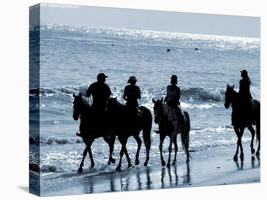 Group of People on Horseback at the Beach-null-Premier Image Canvas