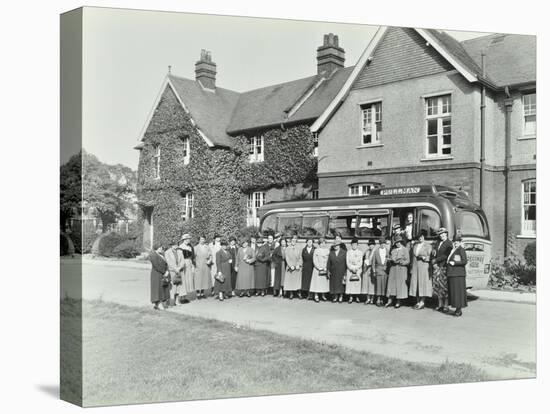 Group of Women Visitors in Front of a School, Croydon, 1937-null-Premier Image Canvas