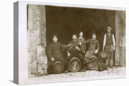 Group of Working Men with a Dog, France-null-Premier Image Canvas