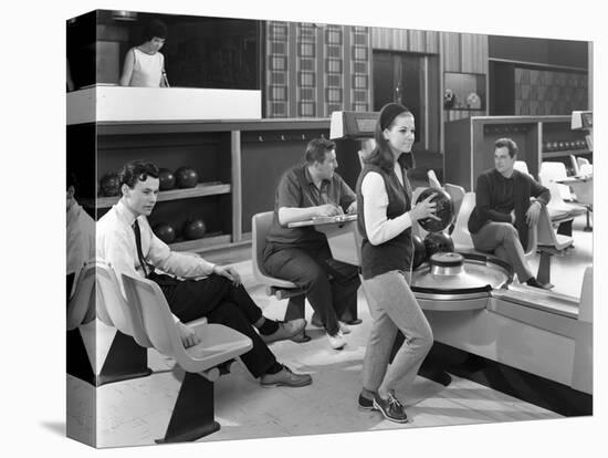 Group of Young People at Silver Blades Bowling Alley, Sheffield, South Yorkshire, 1965-Michael Walters-Premier Image Canvas