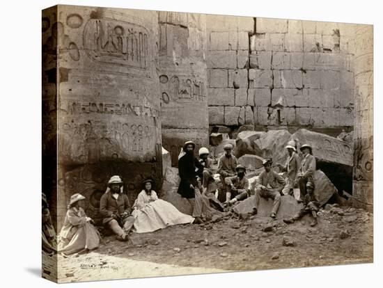 Group Photograph in the Hall of Columns, Karnak, Thebes, 1862-Francis Bedford-Premier Image Canvas