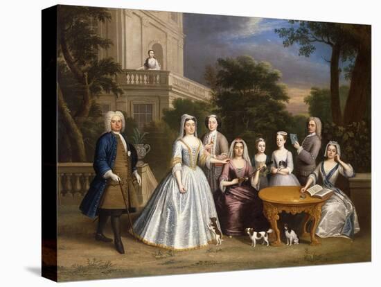Group Portrait of a Family, in the Grounds of a Country House-Benjamin Ferrers-Premier Image Canvas