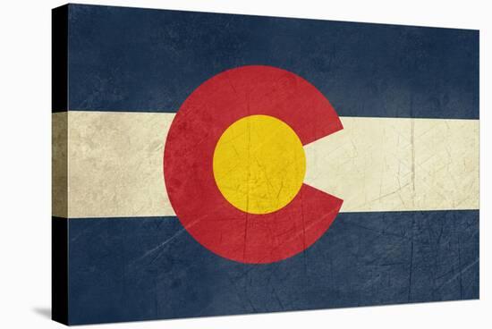 Grunge Colorado State Flag Of America, Isolated On White Background-Speedfighter-Stretched Canvas