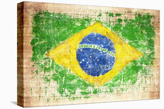 Grunge Flag Of Brazil On Wooden Texture-donatas1205-Premier Image Canvas