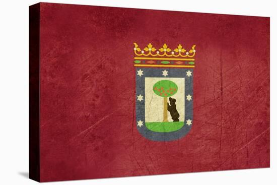 Grunge Illustration Of Madrid City Flag, Spain-Speedfighter-Stretched Canvas