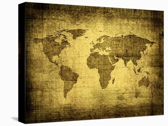 Grunge Map Of The World-javarman-Stretched Canvas