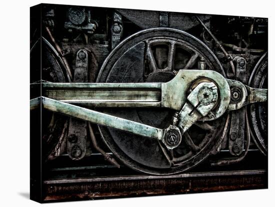 Grunge Old Steam Locomotive Wheel and Rods-Olivier Le Queinec-Premier Image Canvas