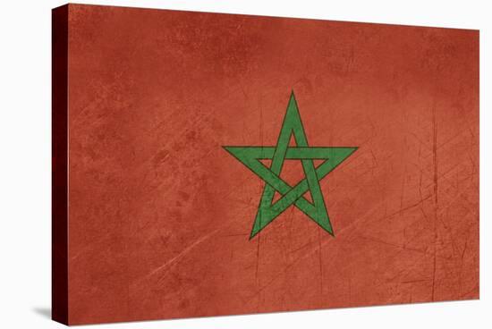 Grunge Sovereign State Flag Of Country Of Morocco In Official Colors-Speedfighter-Stretched Canvas