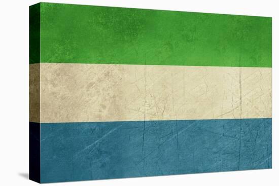 Grunge Sovereign State Flag Of Country Of Sierra Leone In Official Colors-Speedfighter-Stretched Canvas