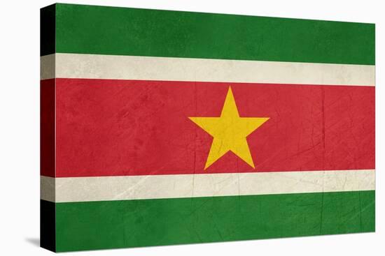 Grunge Sovereign State Flag Of Country Of Suriname In Official Colors-Speedfighter-Stretched Canvas