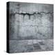 Grungy Distressed Stone Wall and Floor with Large Cracks-landio-Stretched Canvas