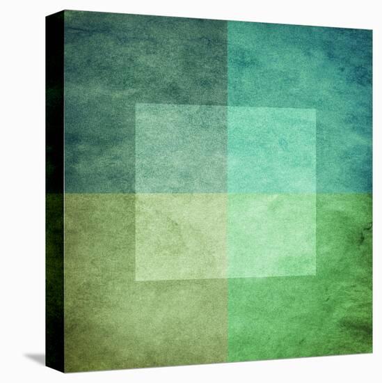 Grungy Watercolor-Like Graphic Abstract Background. Green-landio-Stretched Canvas