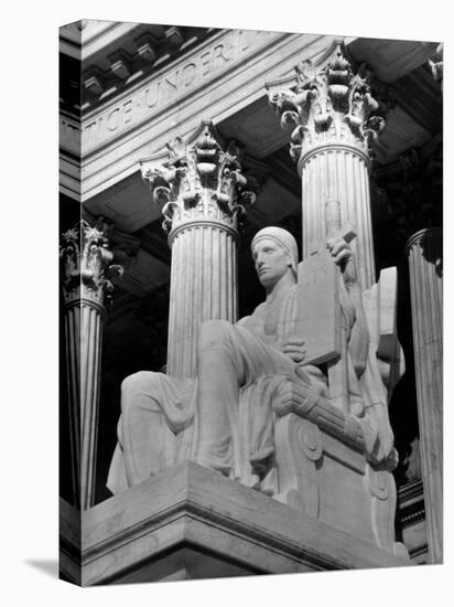 Guardian of Law, Statue Created by Sculptor James Earle Fraser Outside the Supreme Court Building-Margaret Bourke-White-Premier Image Canvas