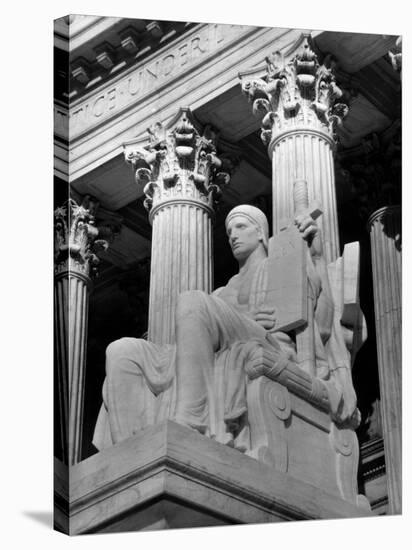 Guardian of Law, Statue Created by Sculptor James Earle Fraser Outside the Supreme Court Building-Margaret Bourke-White-Premier Image Canvas