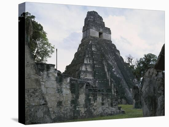 Guatemala, El Peten, Tikal National Park, Temple of the Great Jaguar at Archaeological Site-null-Premier Image Canvas