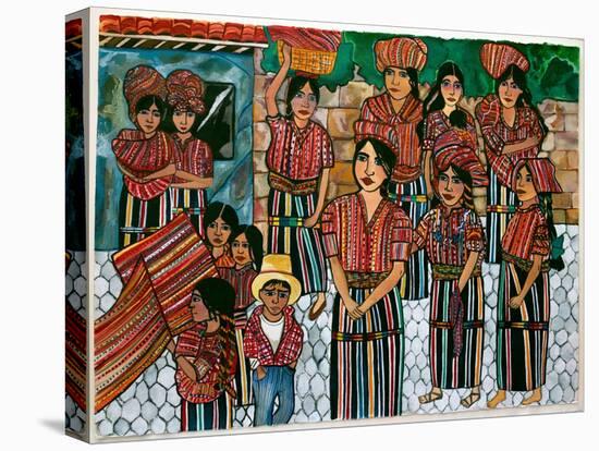Guatemalen Girls, Solola, 2023 (Watercolour on Paper)-Hilary Simon-Premier Image Canvas