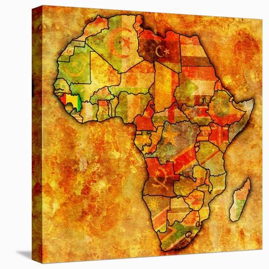 Guinea on Actual Map of Africa-michal812-Stretched Canvas