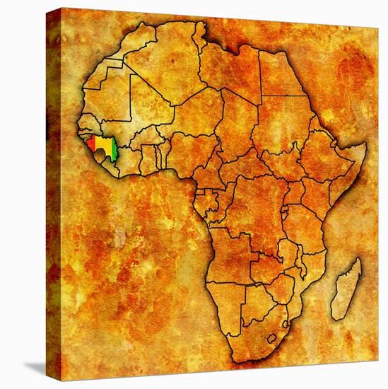 Guinea on Actual Map of Africa-michal812-Stretched Canvas