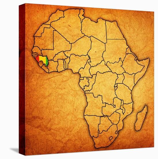 Guinea on Actual Map of Africa-michal812-Stretched Canvas