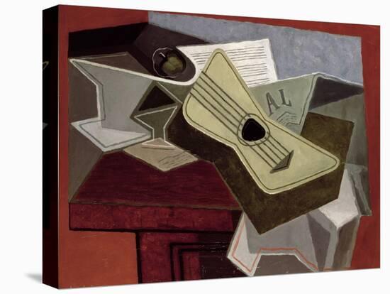 Guitar and Newspaper, 1925-Juan Gris-Premier Image Canvas