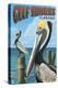Gulf Shores, Alabama - Brown Pelican-Lantern Press-Stretched Canvas