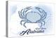 Gulf Shores, Alabama - Crab - Blue - Coastal Icon-Lantern Press-Stretched Canvas