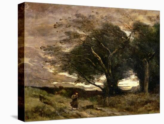 Gust of Wind, 1866-Jean-Baptiste-Camille Corot-Premier Image Canvas