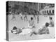 Guys Playing Volleyball on the Beach-null-Premier Image Canvas