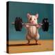 Gym Rat Push Press-Lucia Heffernan-Stretched Canvas