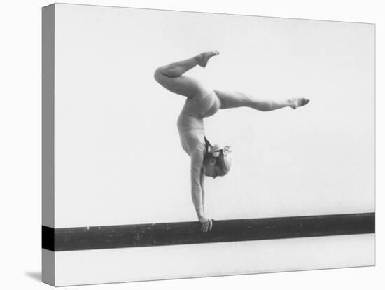 Gymnast Cathy Rigby, Training on Balance Beam-John Dominis-Premier Image Canvas