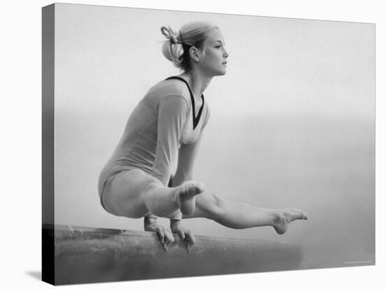 Gymnast Cathy Rigby, Training on Balancing Beam-John Dominis-Premier Image Canvas