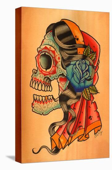 Gypsy Skull-Opie Ortiz-Stretched Canvas