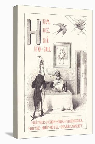 H: HA HE HI HO HU - Oystercatcher - Heron - Owl - Swallow - Oyster - Eight — Hotel — Clothing,1879-Fortune Louis Meaulle-Premier Image Canvas