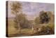 Haddon Hall from the Park, 1831 (W/C over Pencil on Paper)-David Cox-Premier Image Canvas