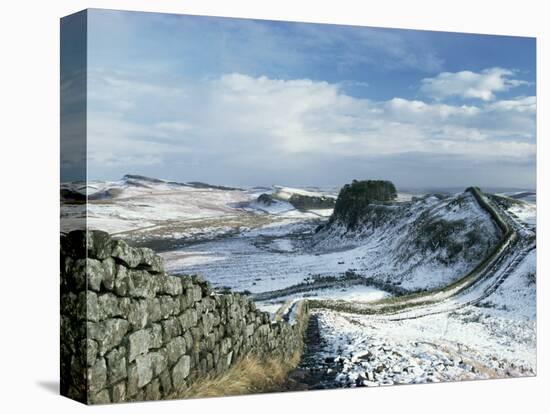 Hadrian's Wall, Unesco World Heritage Site, in Snowy Landscape, Northumberland, England-Adam Woolfitt-Premier Image Canvas