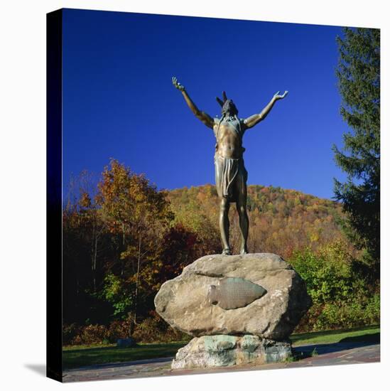 Hail to the Sunrise Statue of Mohawk Indian, on the Mohawk Trail, Massachusetts, New England, USA-Roy Rainford-Premier Image Canvas