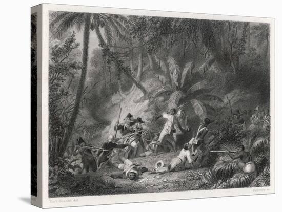 Haiti, San Domingo: Toussaint l'Ouverture is Defeated by the French at the Ravine aux Couleuvres-Karl Giraradet-Stretched Canvas