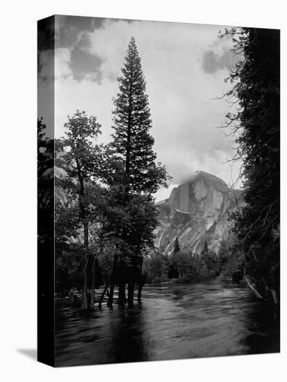 Half Dome Over Merced River-null-Premier Image Canvas