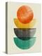 Half Moons and Tangerine Circle-Eline Isaksen-Stretched Canvas