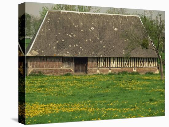 Half Timbered Farm Building Near Pont Audemer, Marais Vernier, Haute Normandie, France-Michael Busselle-Premier Image Canvas